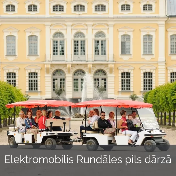 Audiogids 4 valodās. Audiofaili tiek atskaņoti uz elektromobiļa klāja brauciena laikā.