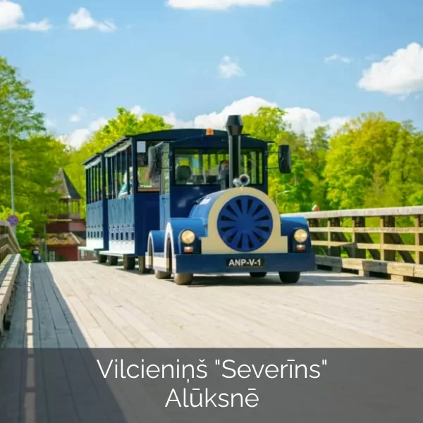 Audiogids 4 valodās. Audiofaili tiek atskaņoti uz vilcieniņa klāja brauciena laikā.